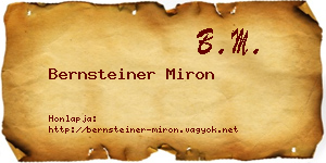 Bernsteiner Miron névjegykártya
